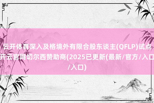 云开体育深入及格境外有限合股东谈主(QFLP)试点-开云官网切尔西赞助商(2025已更新(最新/官方/入口)