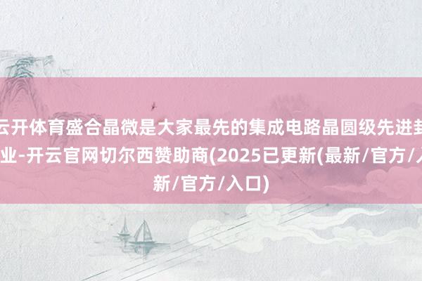 云开体育盛合晶微是大家最先的集成电路晶圆级先进封测企业-开云官网切尔西赞助商(2025已更新(最新/官方/入口)
